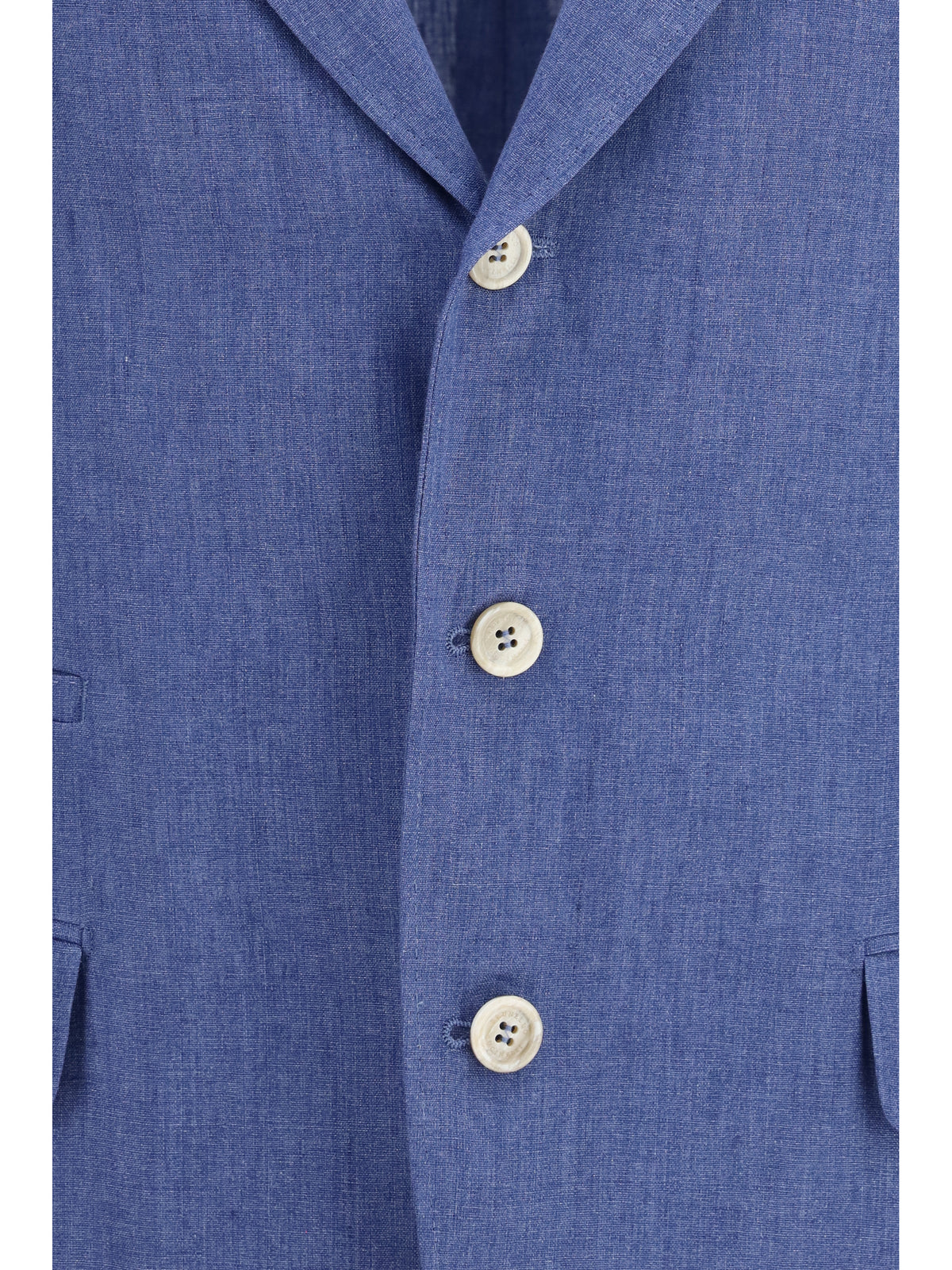 Brunello Cucinelli Men Deconstructed Single-Breasted Jacket In Mélange Linen BRUNELLO CUCINELLI