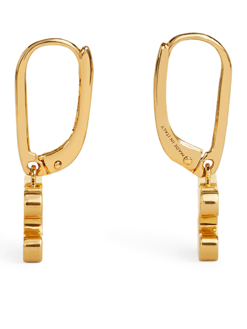 Celine Women Triomphe Earrings With Brass Rhinestones With Gold Finish And Gold Crystals CELINE
