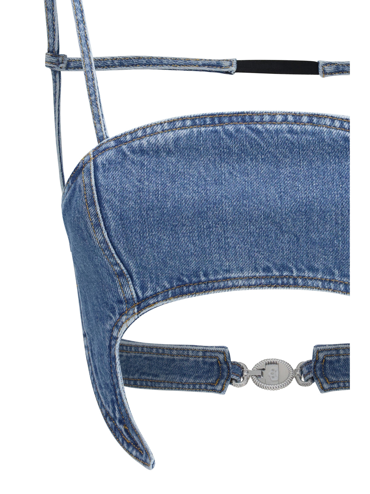 Marine Serre Women Denim Moon Top MARINE SERRE