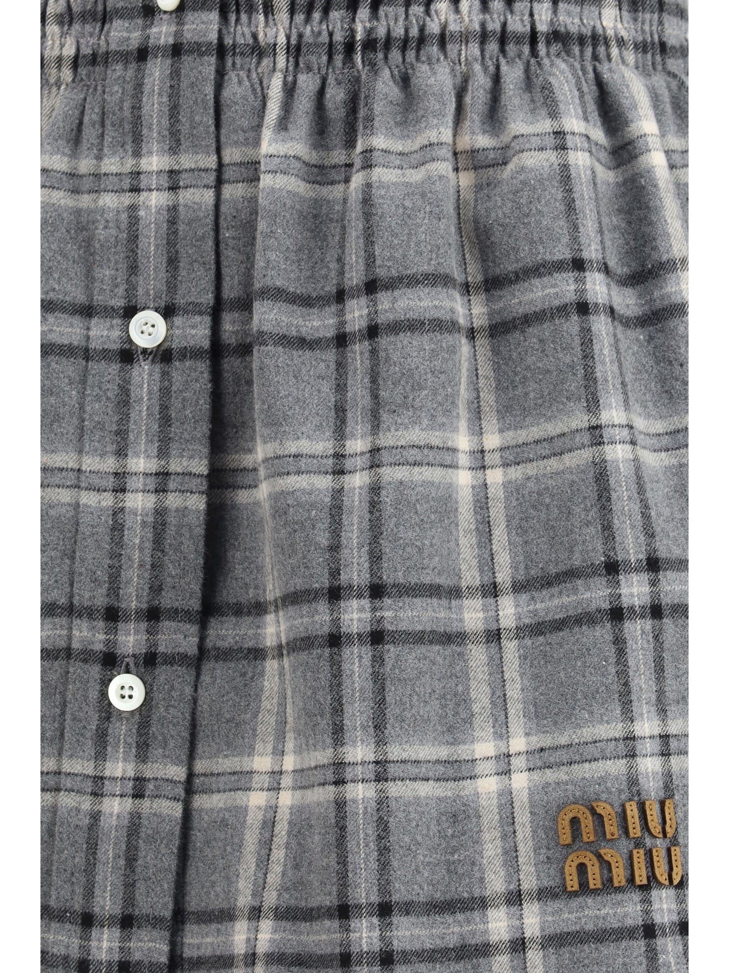 Miu Miu Women Check Flannel Miniskirt MIU MIU