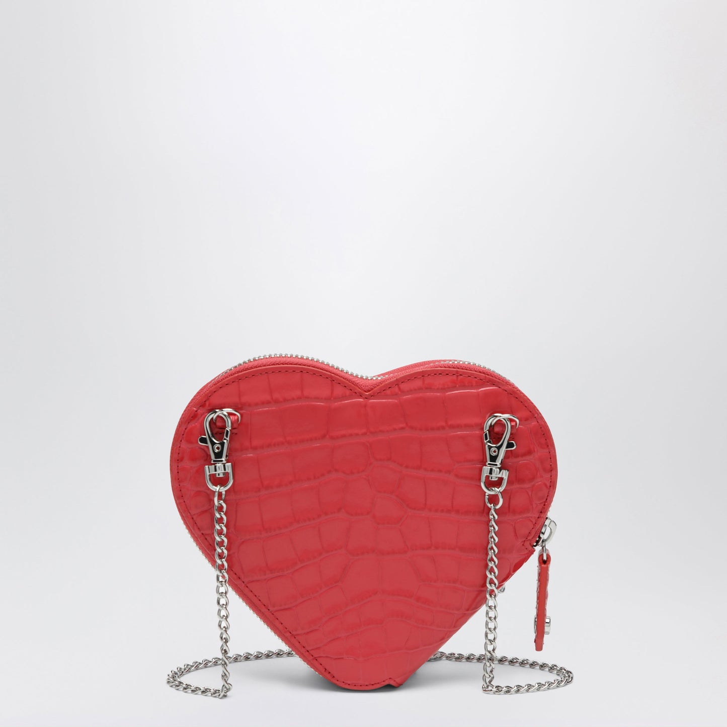 Vivienne Westwood Heart Embossed Croc Shoulder Bag In Coral Women VIVIENNE WESTWOOD