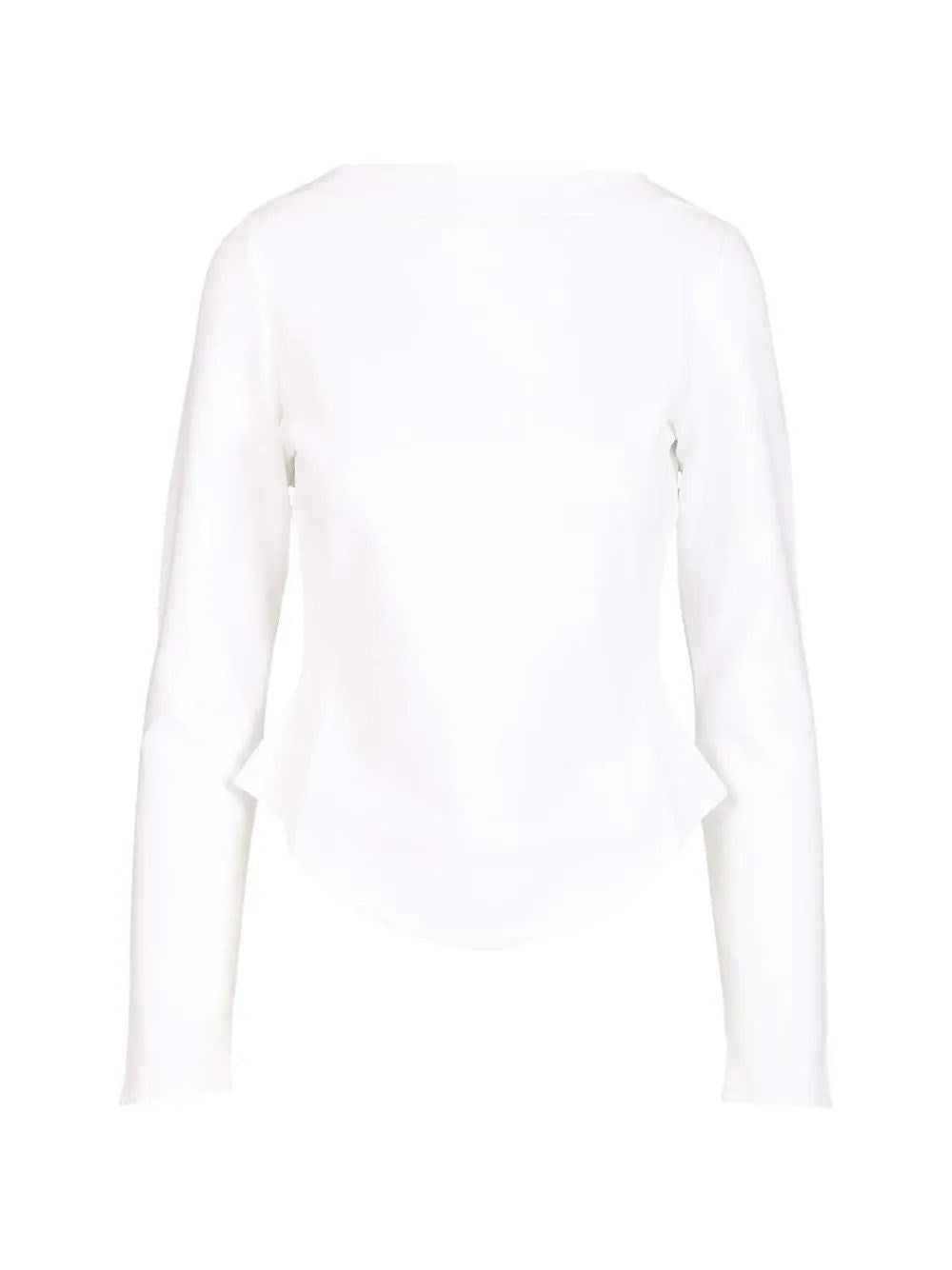 Alaïa Women Long-Sleeved Cotton Jersey T-Shirt ALAIA