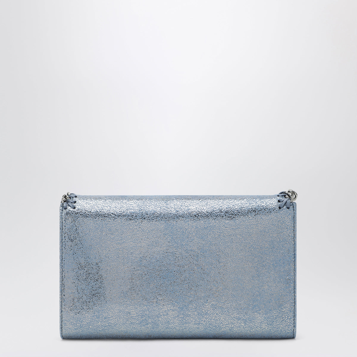 Stella Mccartney Falabella Chain Wallet In Metallic Denim Women STELLA MCCARTNEY