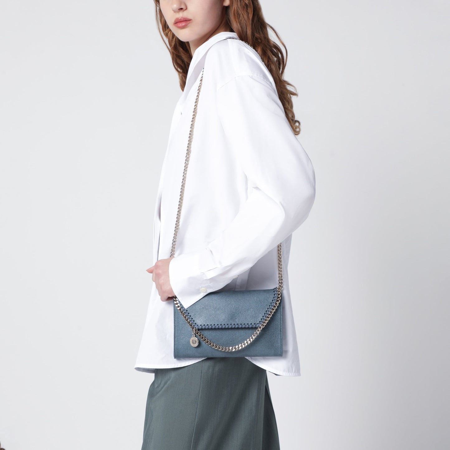 Stella Mccartney Light Blue Falabella Shoulder Wallet Bag Women STELLA MCCARTNEY