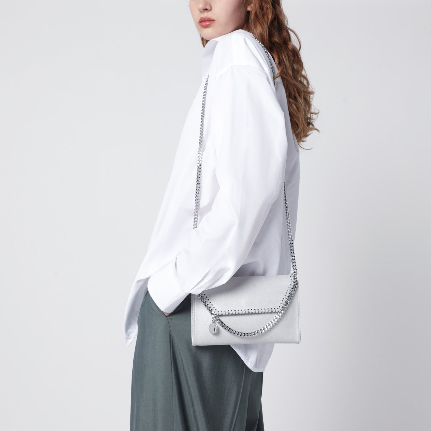 Stella Mccartney Pearl Grey Falabella Shoulder Wallet Bag Women STELLA MCCARTNEY