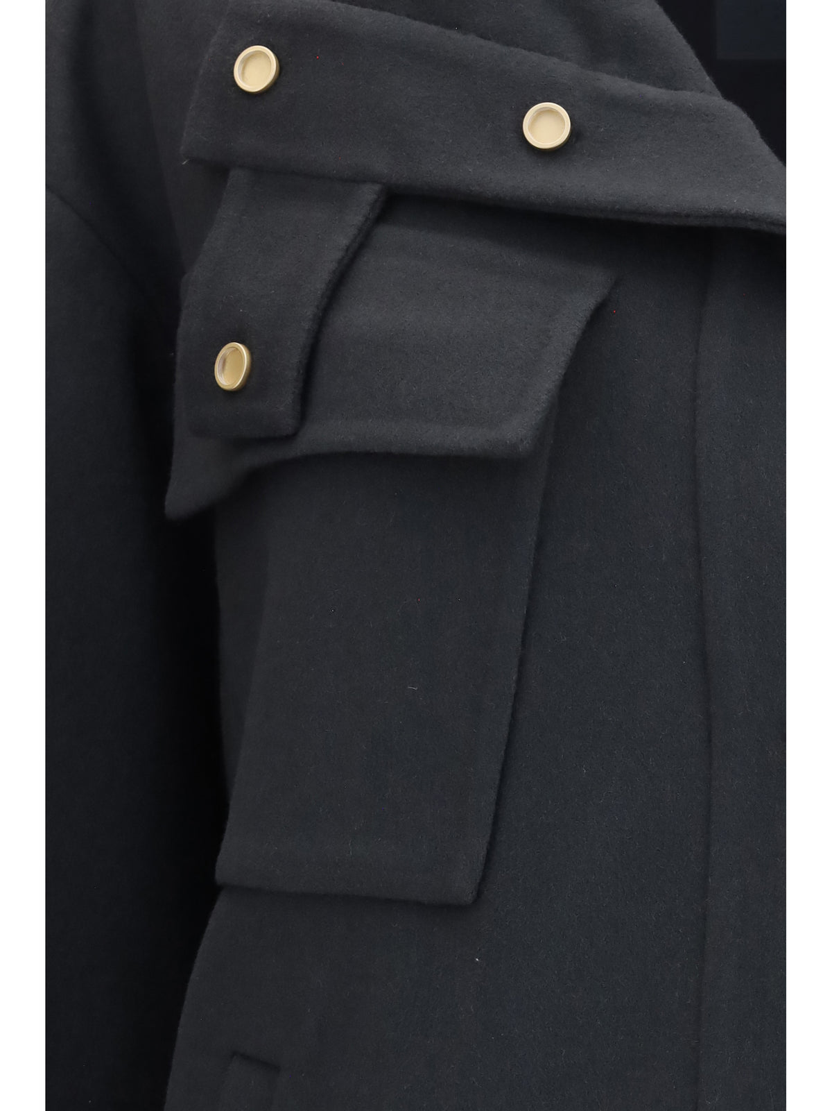 Giorgio Armani Women Coat Caban In Double Cashmere Blouson With High Collar