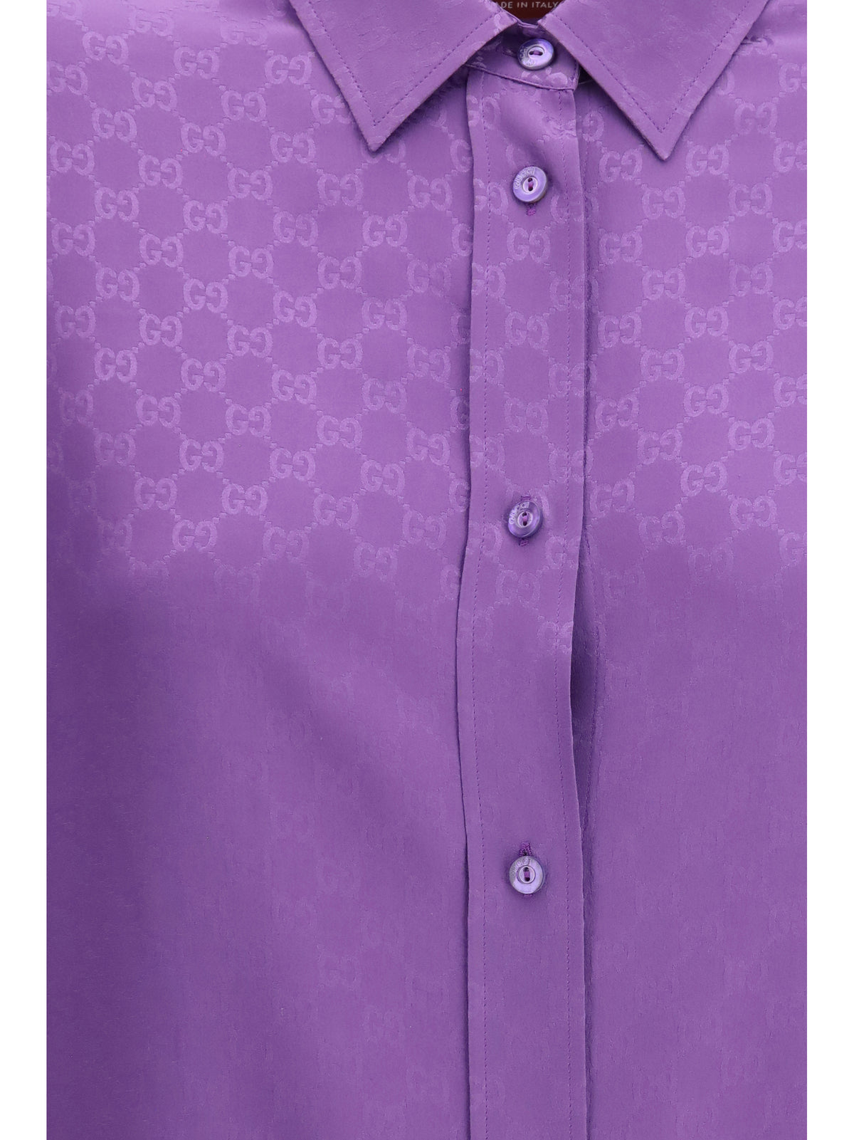 Gucci Women Gg Supreme Print Silk Shirt