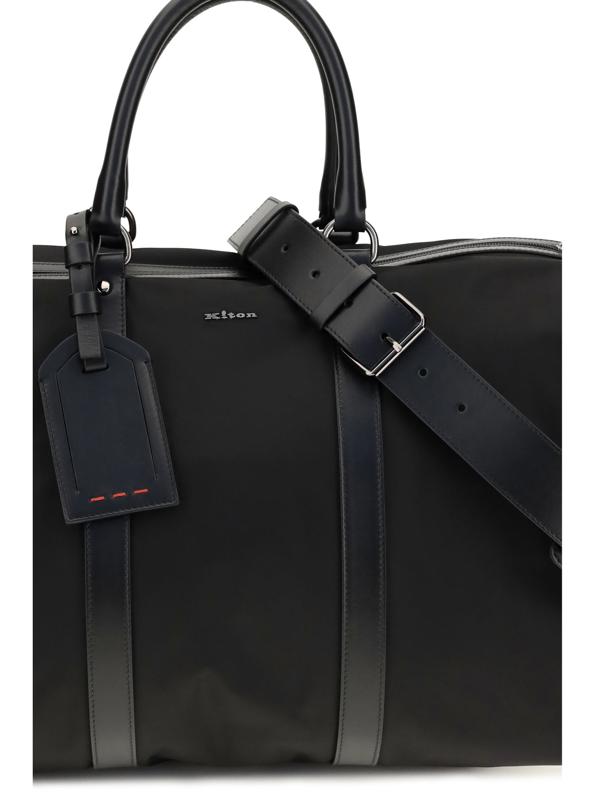 Kiton Men Leather-Trim Travel Duffle Bag KITON