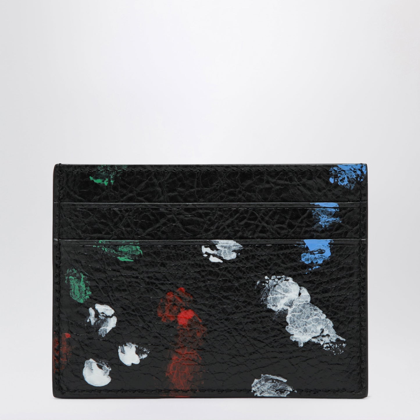 Balenciaga Cash Leather Card Holder With Painterâ€S Print Men BALENCIAGA