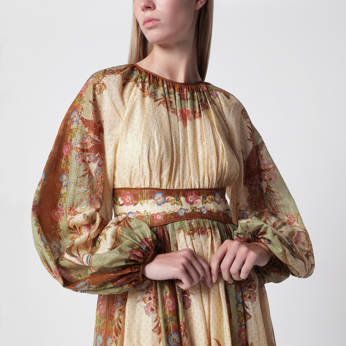 Zimmermann Cream Cotton And Silk Indra Maxi Dress Women ZIMMERMANN