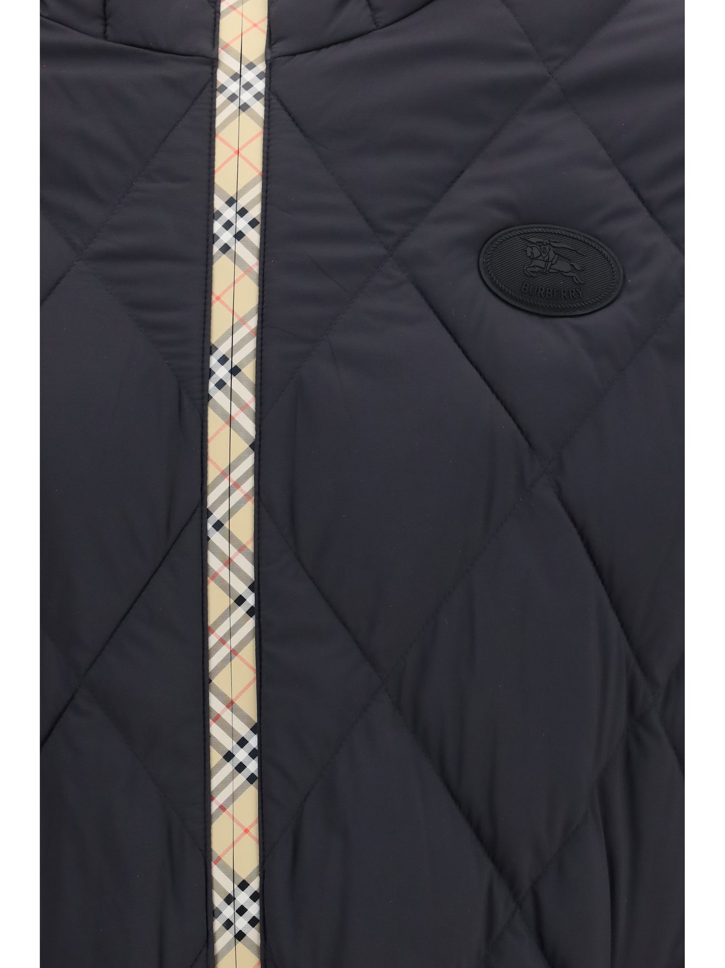 Burberry Men Doversgreen Nylon Down Jacket With Check Stitching BURBERRY