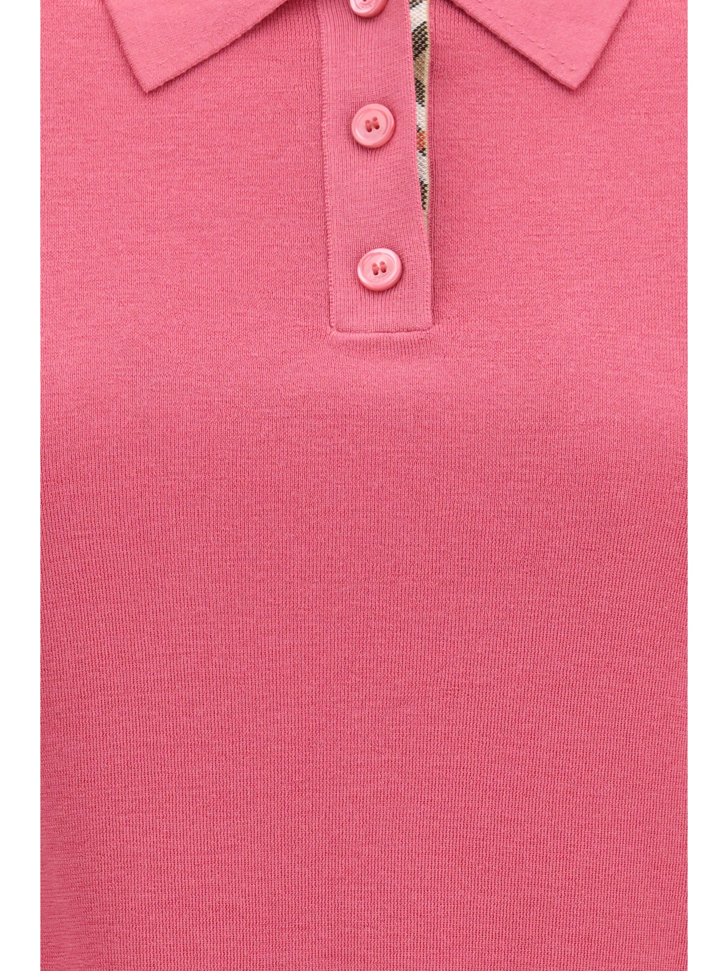Burberry Women Wool Polo With Check Details BURBERRY