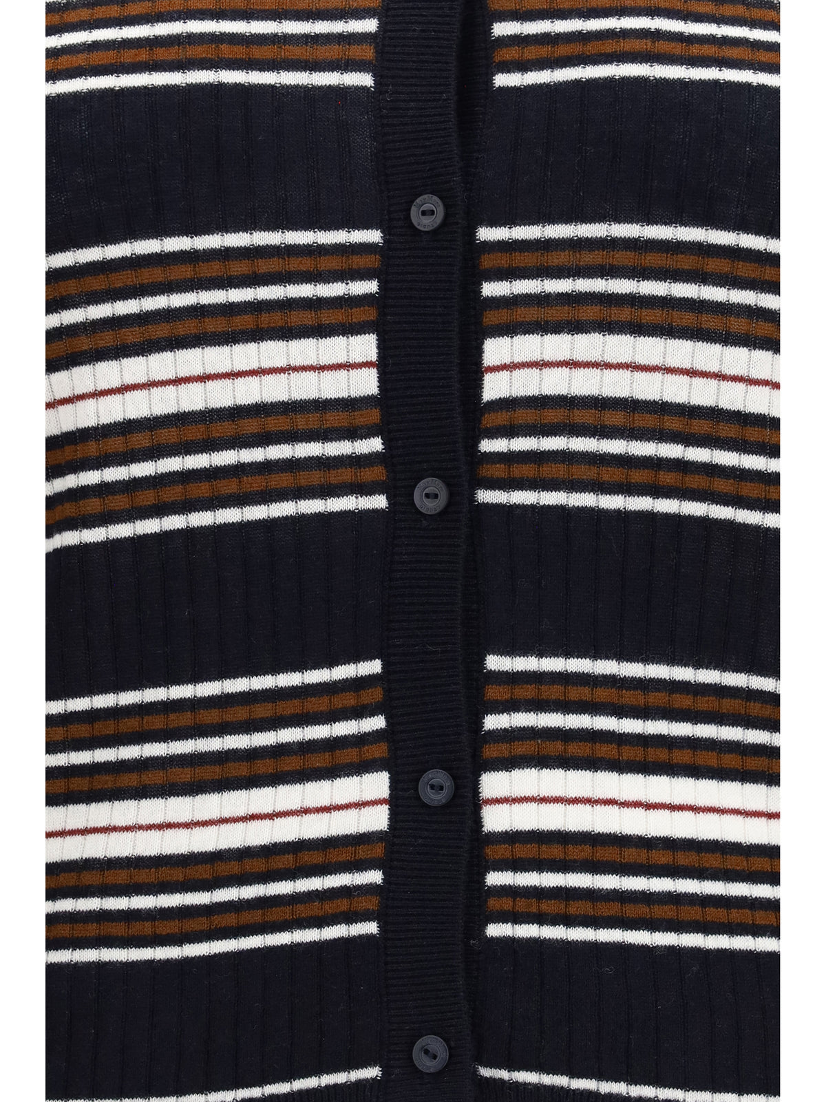 Max Mara Studio Women Striped Silk And Wool Cardigan