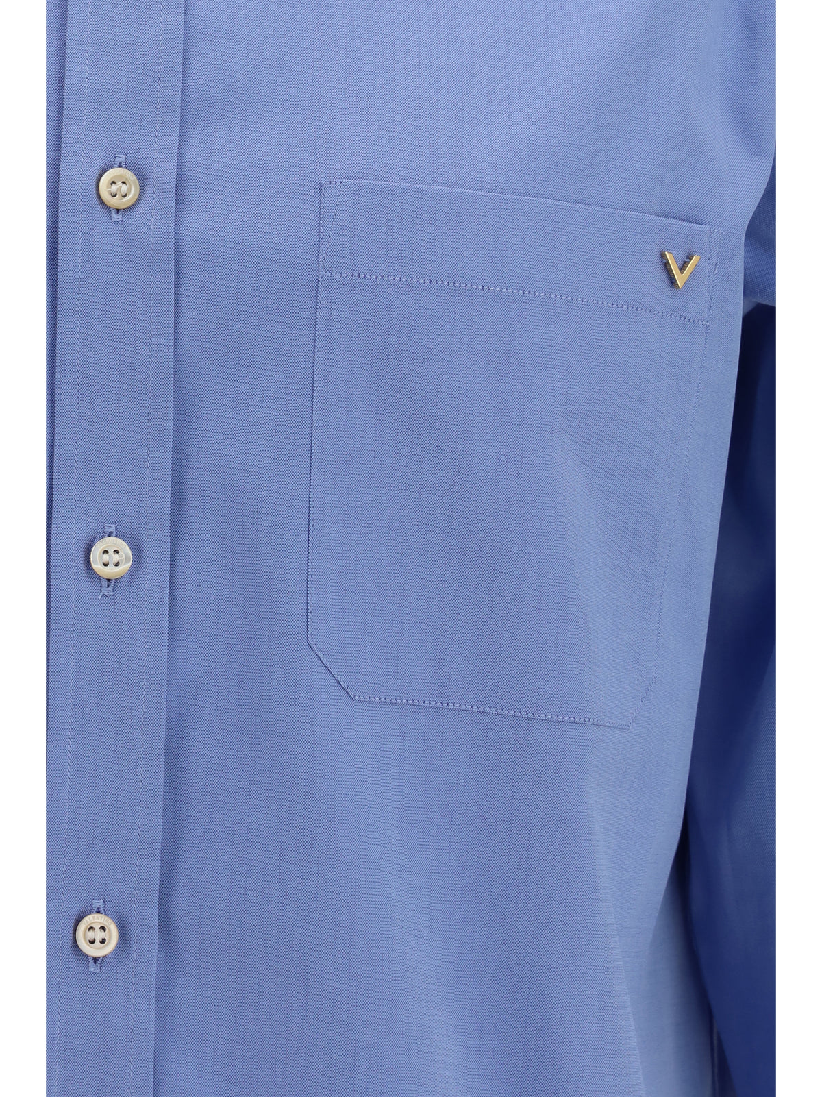 Valentino Men Lightweight Cotton Shirt With Vgold VALENTINO