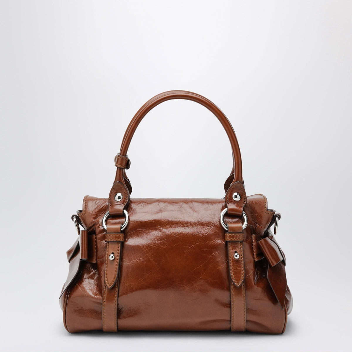 Miu Miu Medium Top-Handle Bag In Glossy Palisander Leather Women MIU MIU