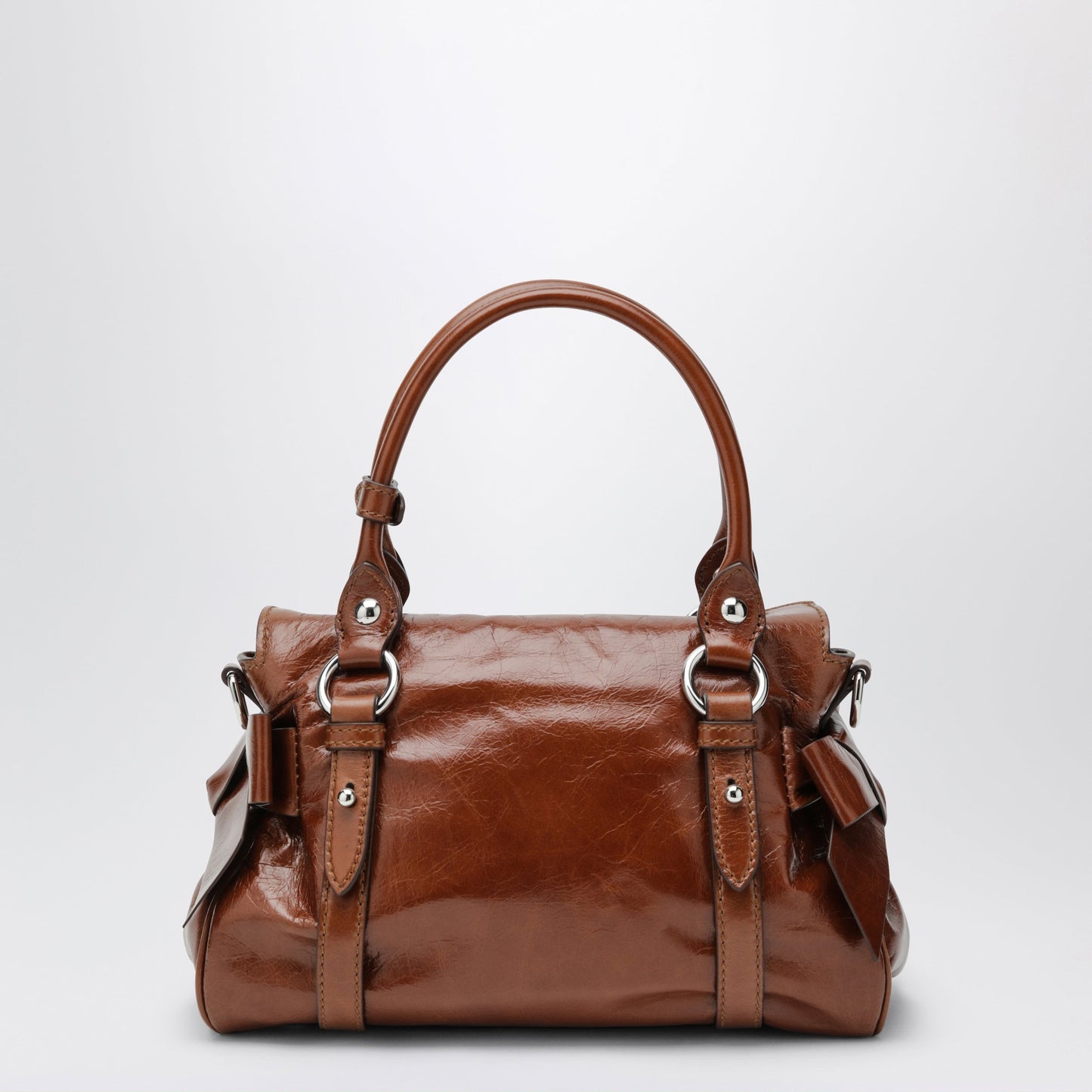 Miu Miu Medium Top-Handle Bag In Glossy Palisander Leather Women MIU MIU