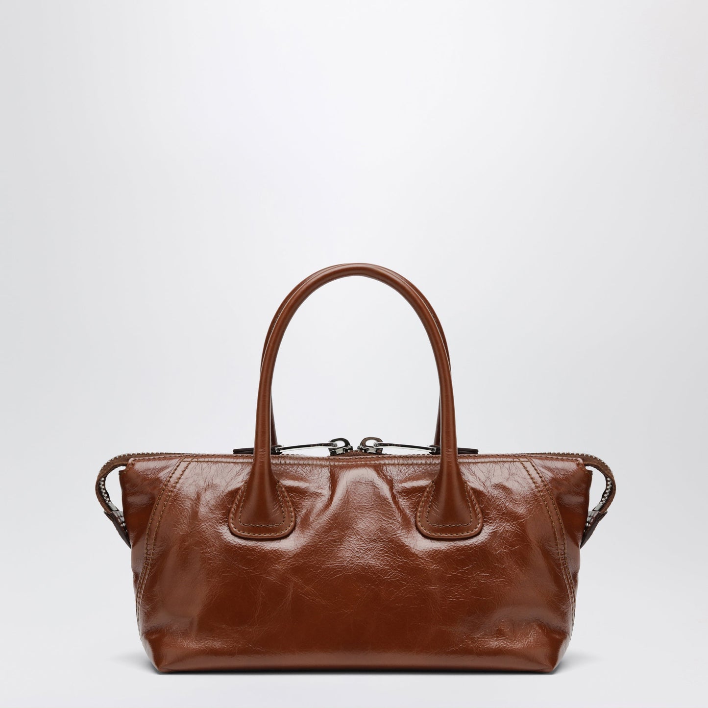 Miu Miu Glossy Rosewood Leather Top-Handle Bag Women MIU MIU