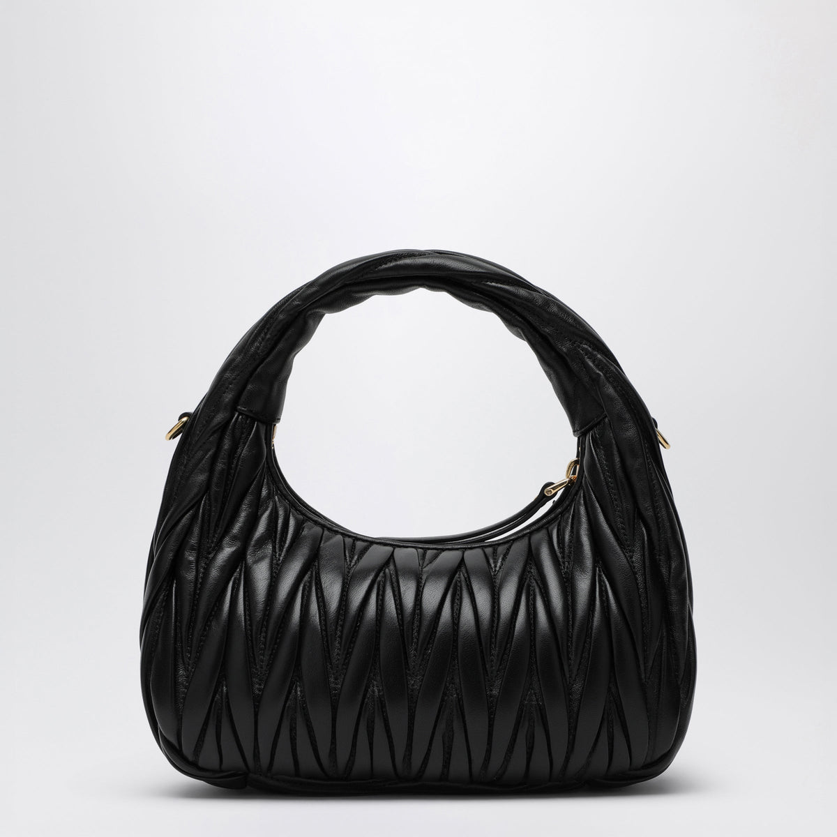 Miu Miu Small Miu Wander Black Matelasse Bag Women MIU MIU