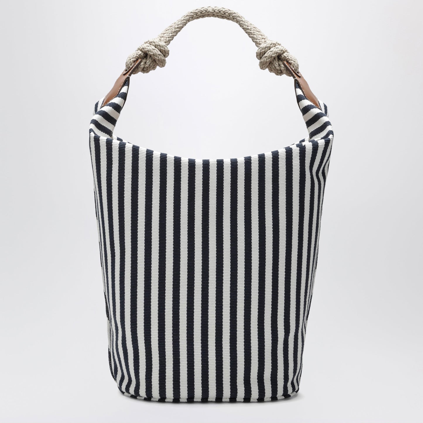 Miu Miu Blue/Cognac Striped Canvas Bag Women MIU MIU