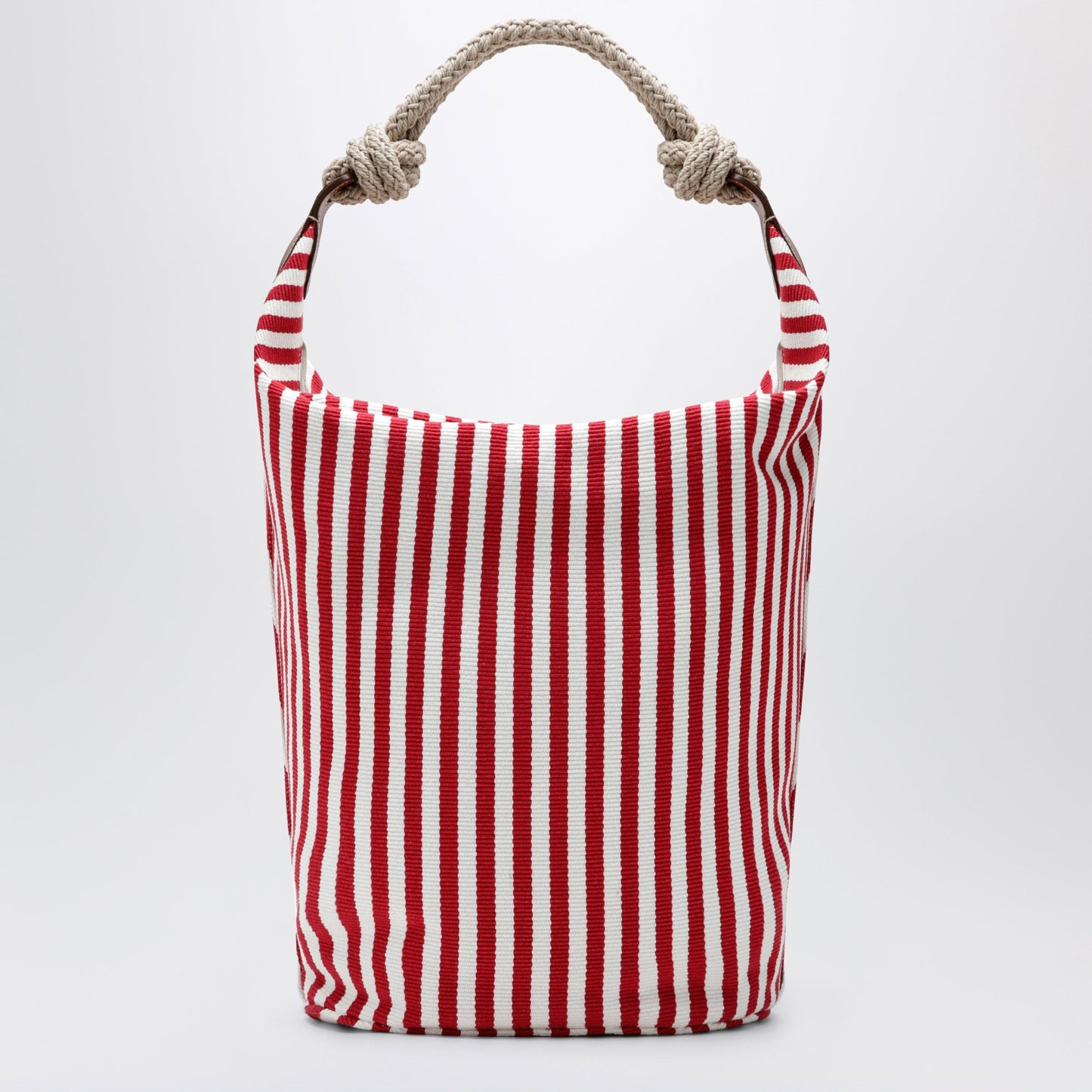 Miu Miu Striped Canvas Bag In Red/Cognac Women MIU MIU