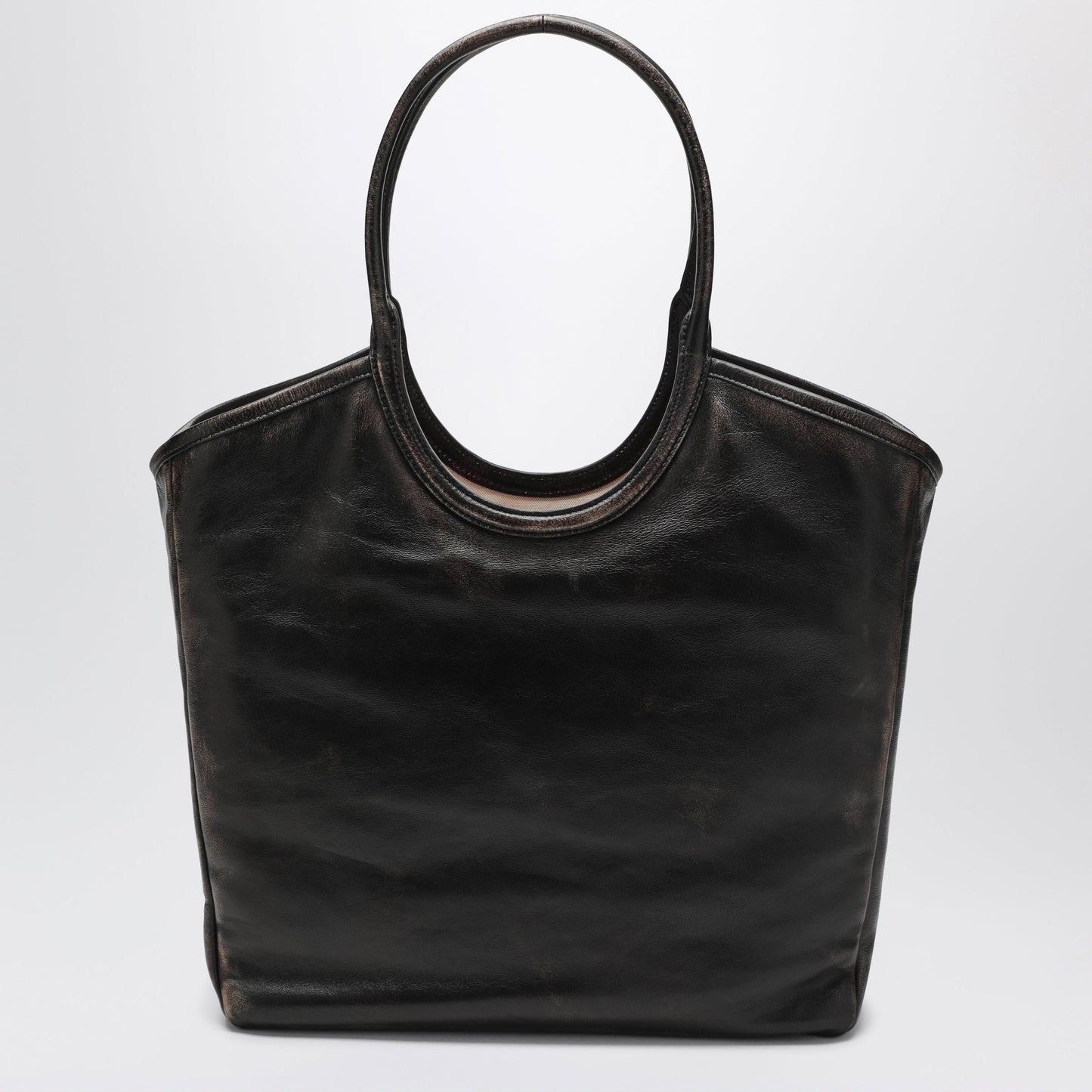 Miu Miu Ivy Shopping Tote In Lambskin Leather, Coffee Women MIU MIU