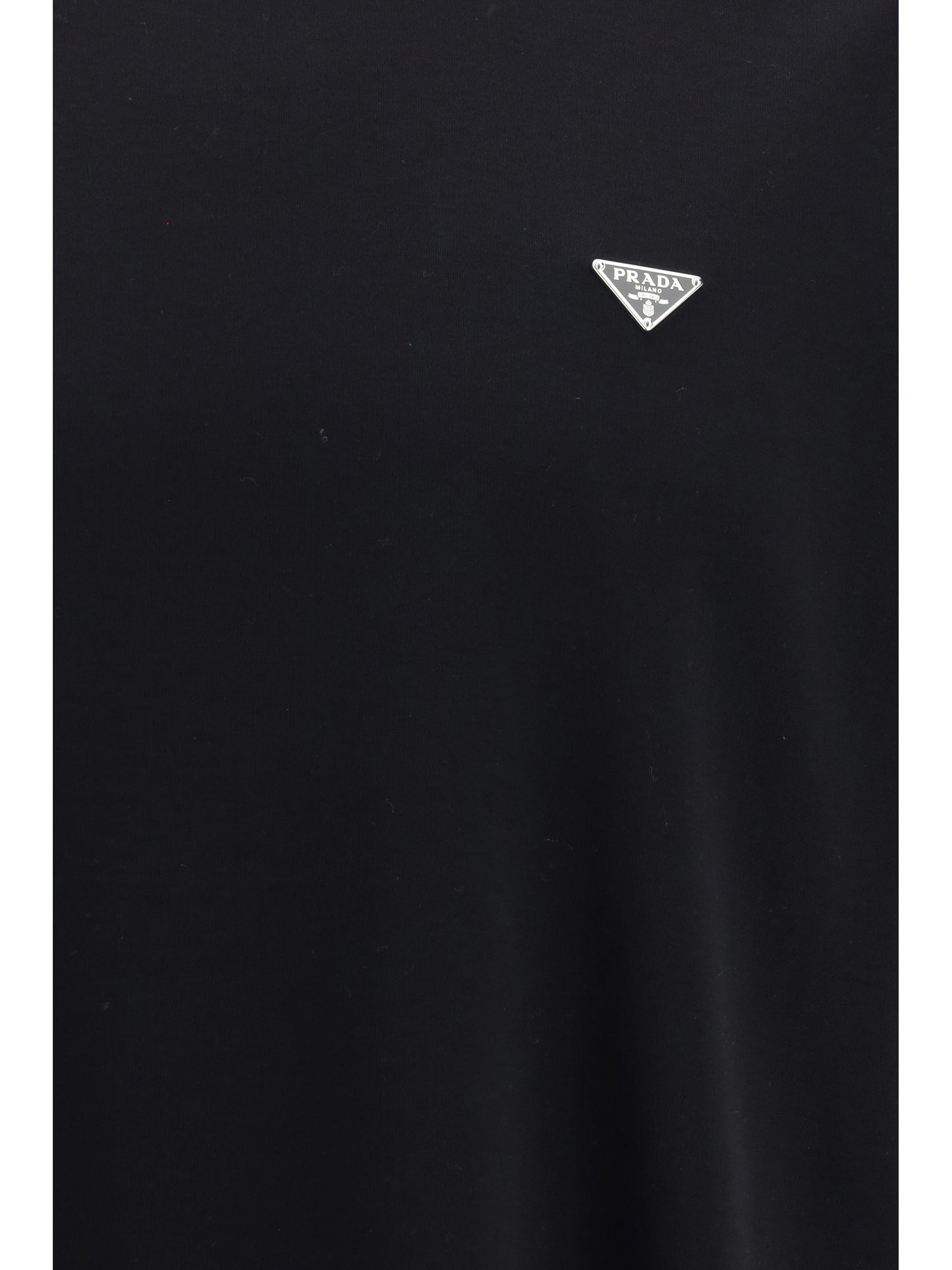 Prada Men Cotton T-Shirt With Triangle Logo PRADA