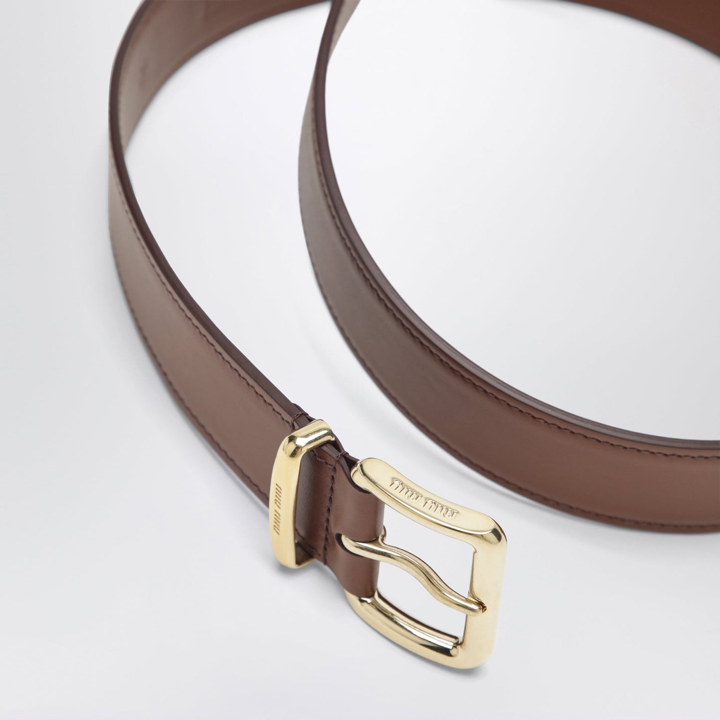 Miu Miu Tobacco Leather Belt Women MIU MIU