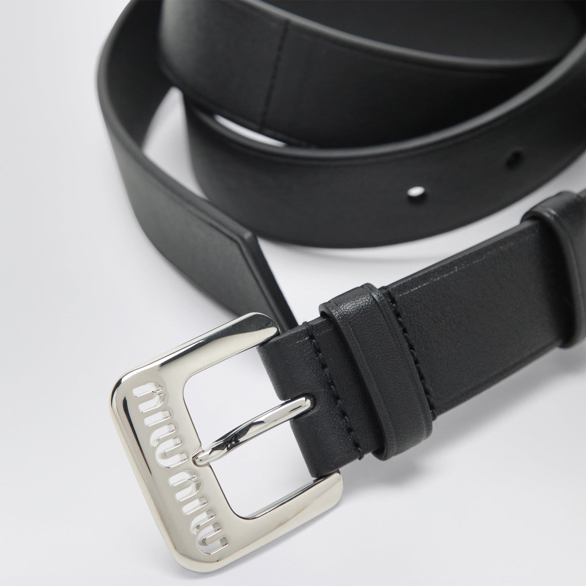 Miu Miu Black Leather Belt Women MIU MIU