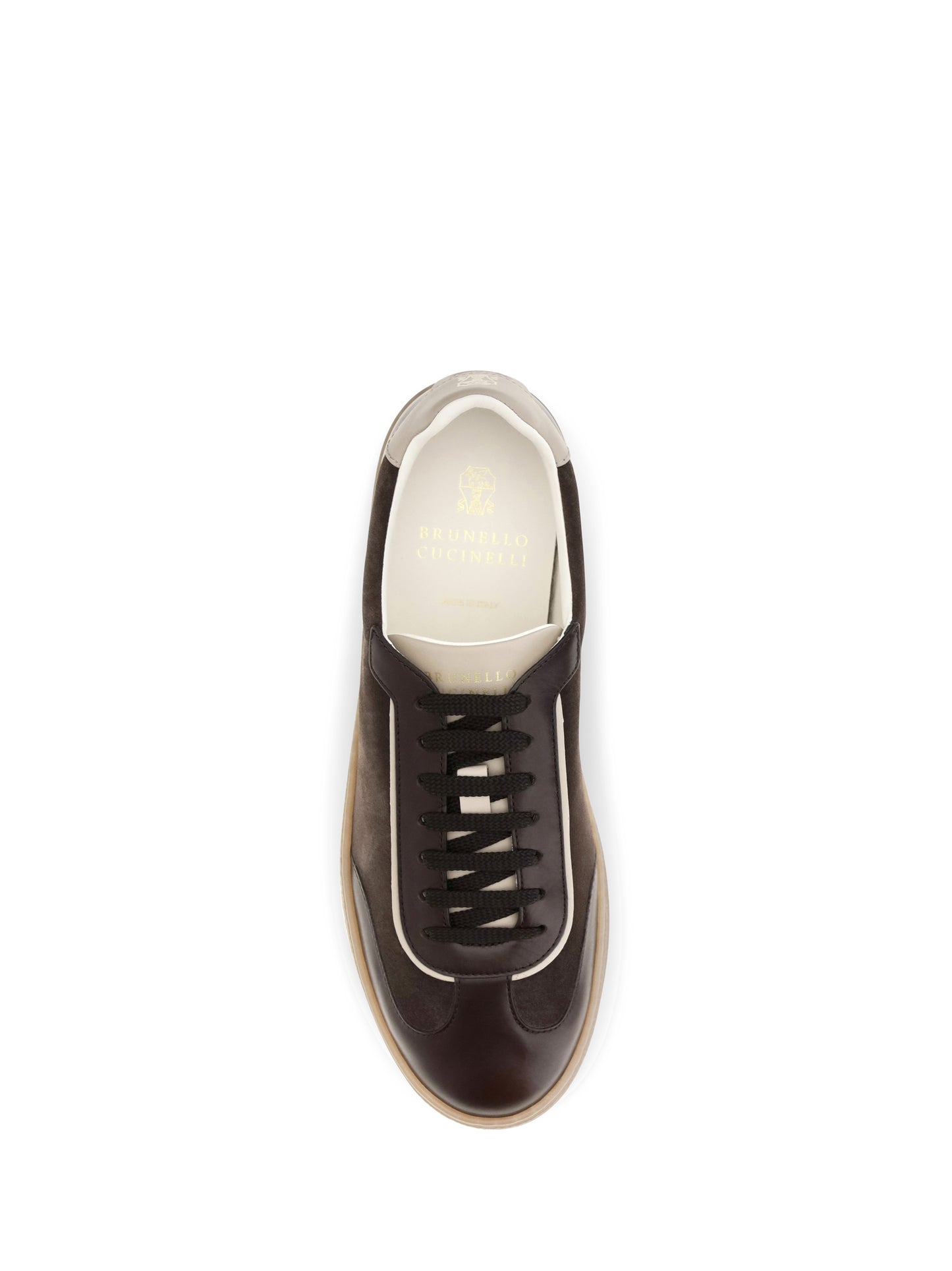 Brunello Cucinelli Men Leather Sneakers With Suede Details BRUNELLO CUCINELLI