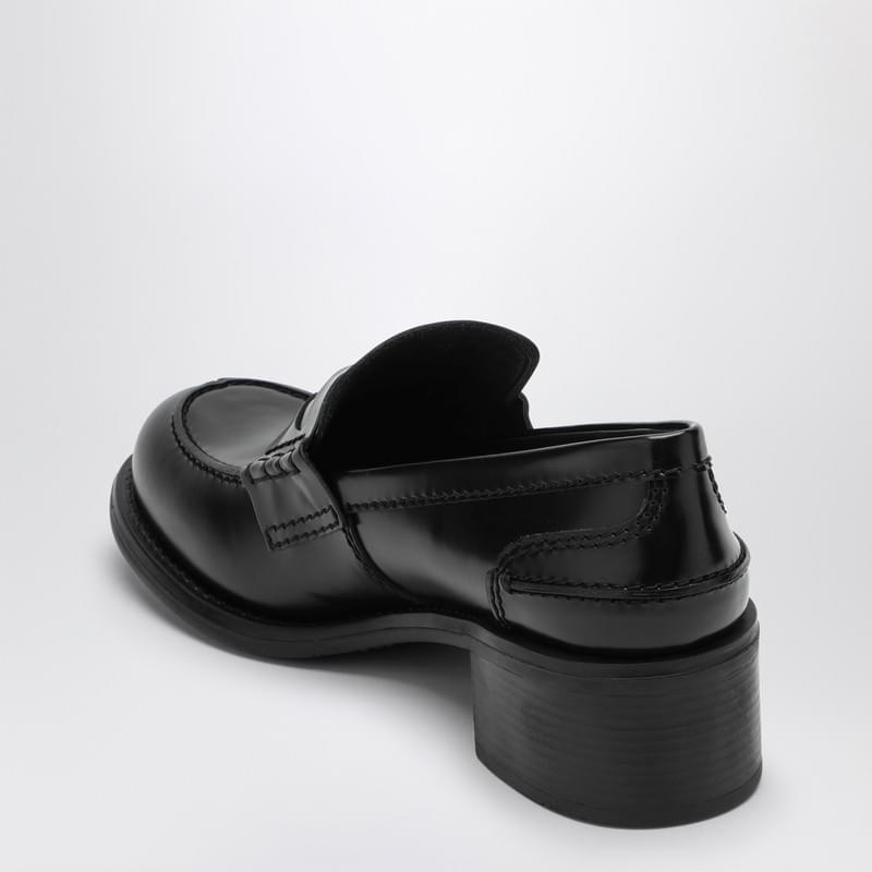 Miu Miu Women Black Penny Loafer In Brushed Leather MIU MIU