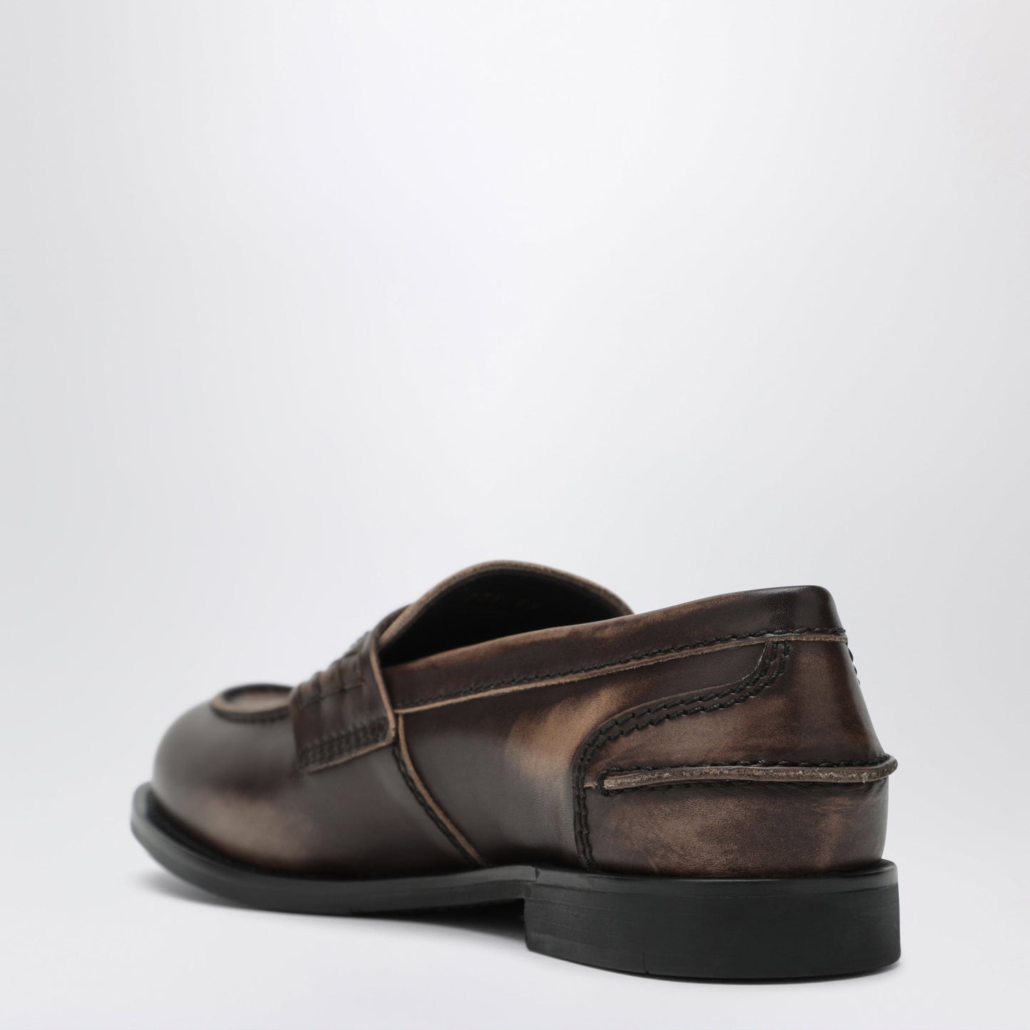 Miu Miu Ebony Vintage-Effect Leather Loafers Women MIU MIU