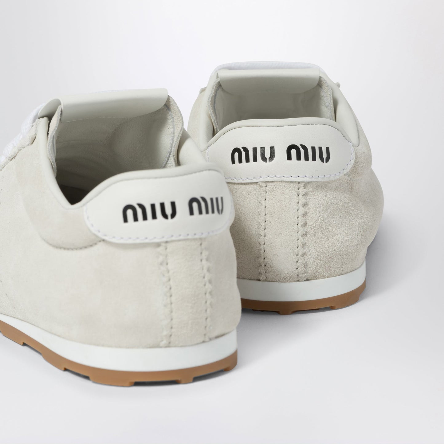 Miu Miu White Plume Sneakers In Suede Women MIU MIU