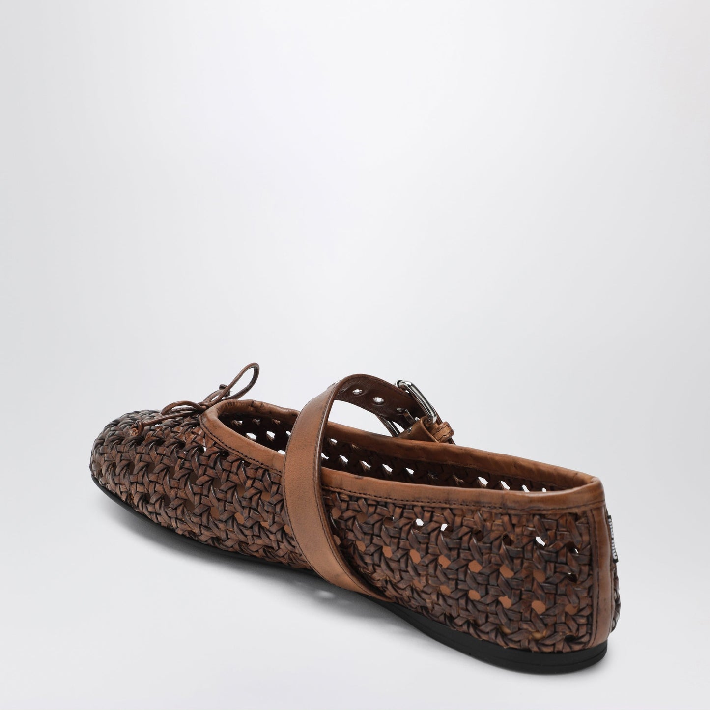 Miu Miu Perforated Leather Ballerinas In Cognac Color Women MIU MIU