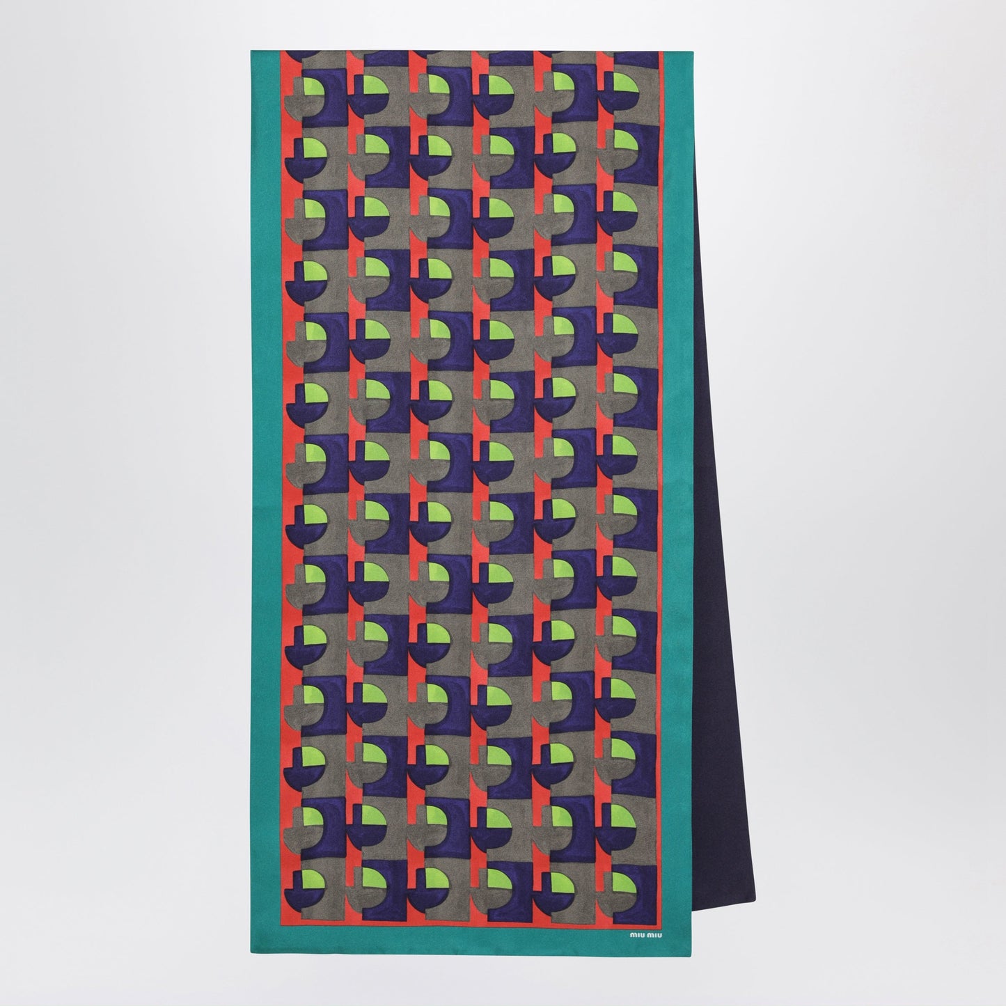 Miu Miu Printed Silk Twill Scarf Absinthe/Begonia Women MIU MIU