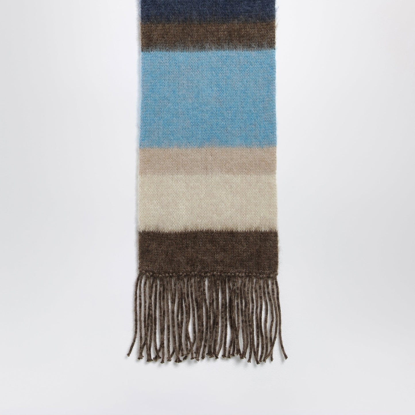 Miu Miu Striped Wool Scarf With Fringes Women MIU MIU