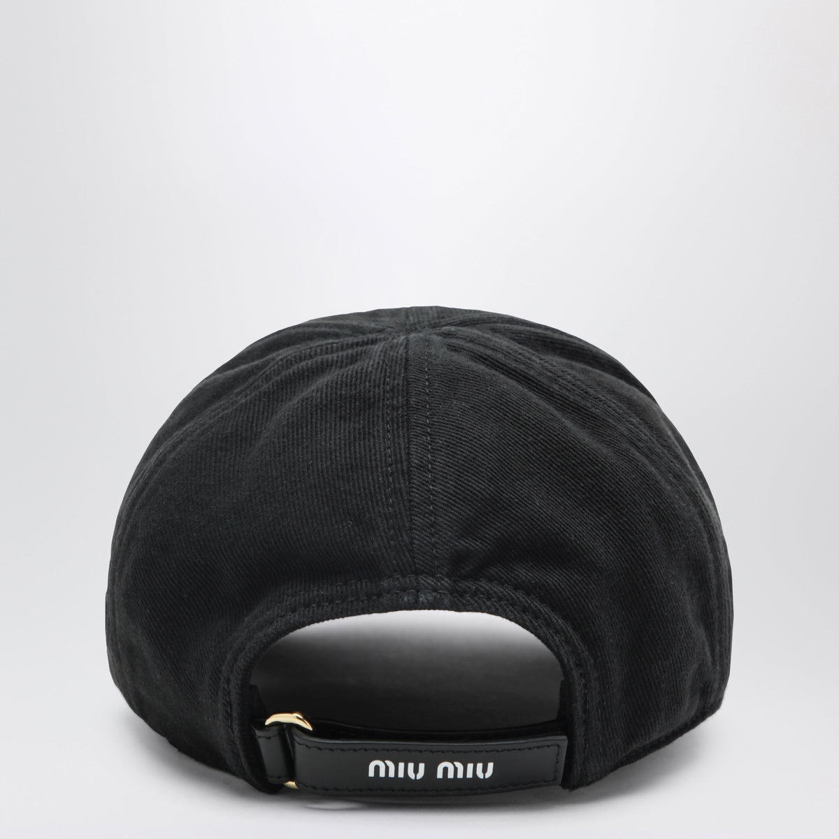 Miu Miu Black Cotton Baseball Cap Women MIU MIU
