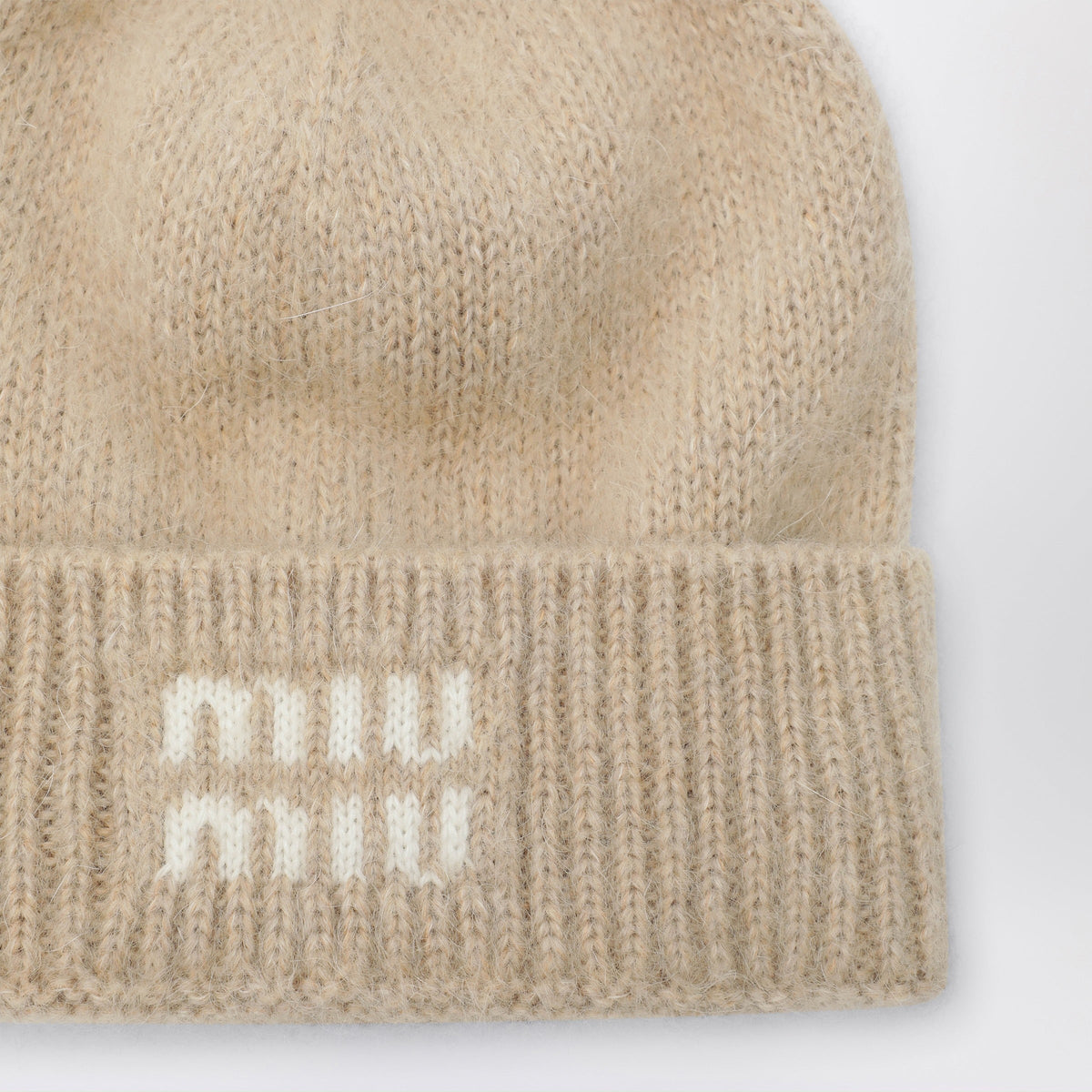 Miu Miu Beige Mohair-Blend Beanie Women MIU MIU