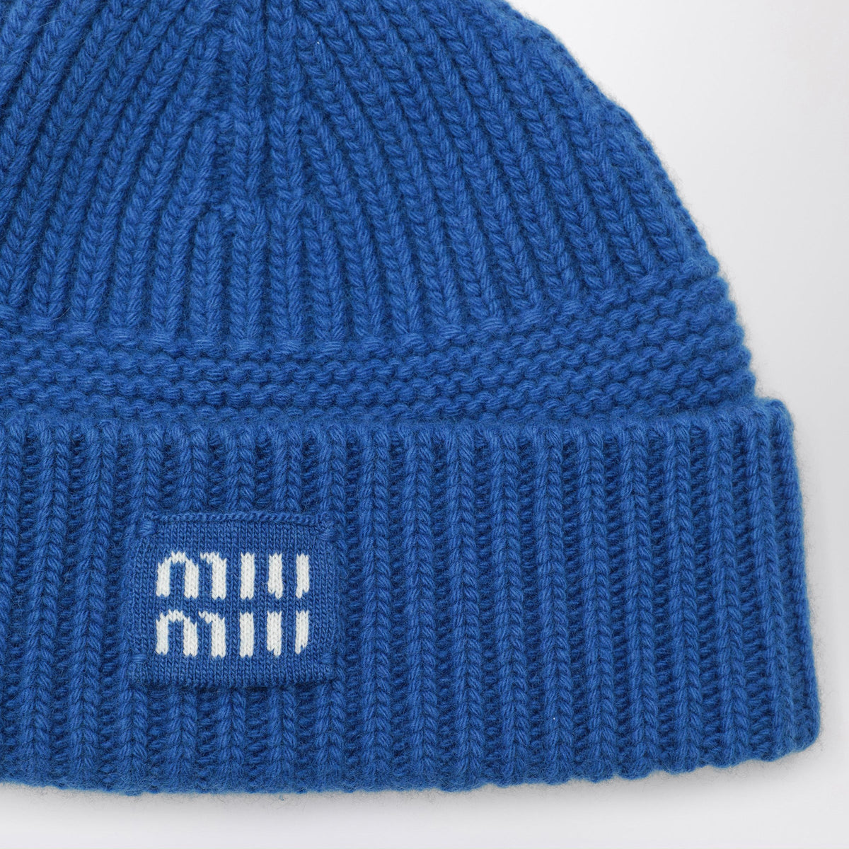 Miu Miu Royal Blue Beanie In Wool And Cashmere Women MIU MIU