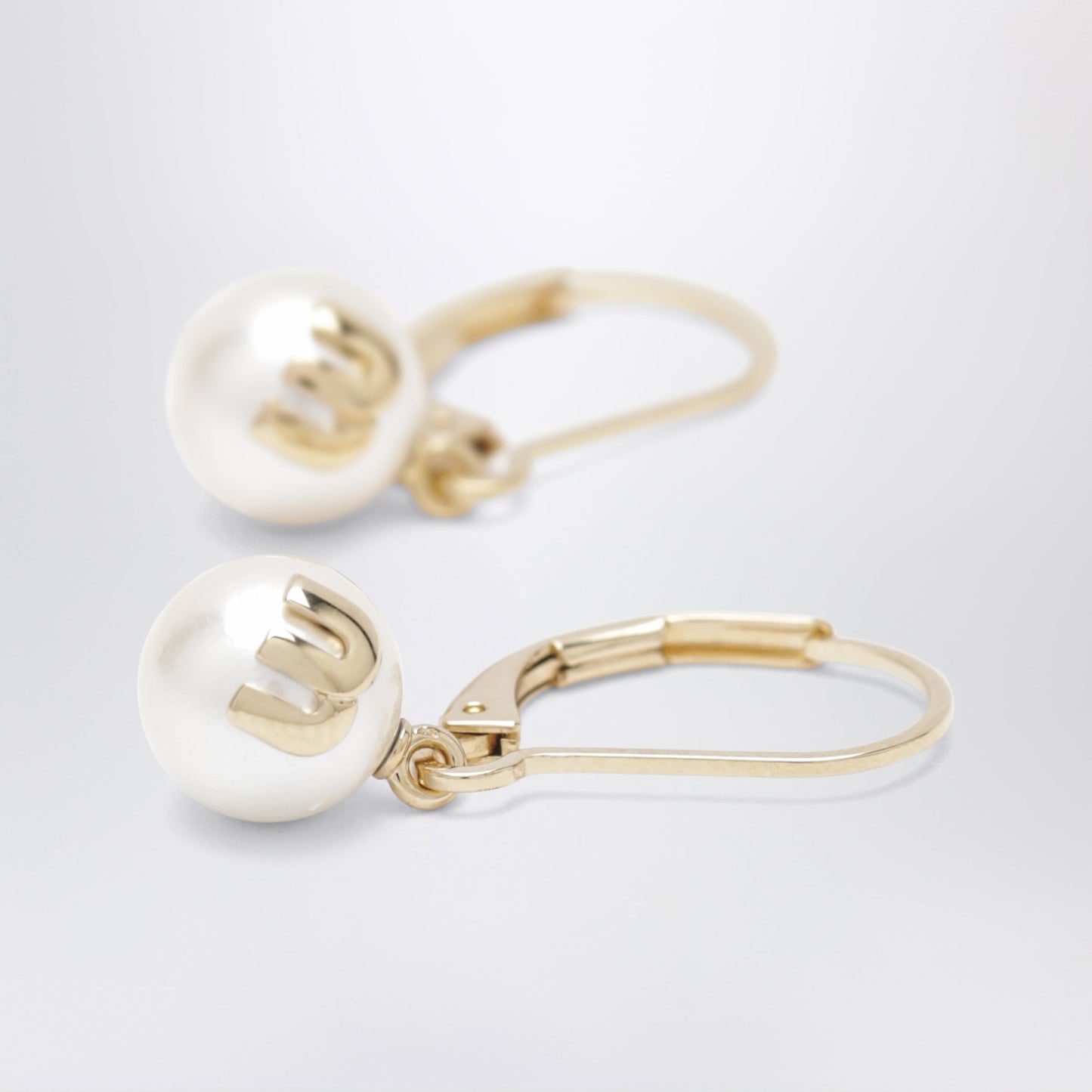 Miu Miu Gold Brass Drop Earrings Women MIU MIU