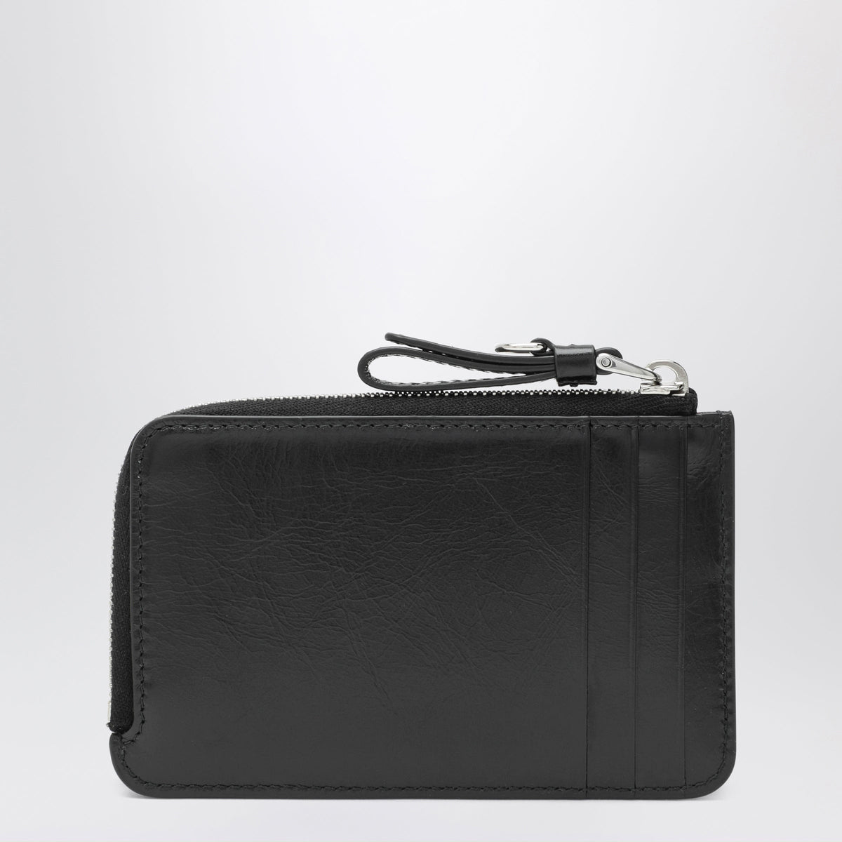 Miu Miu Black Zip Card Holder In Calfskin Leather Women MIU MIU
