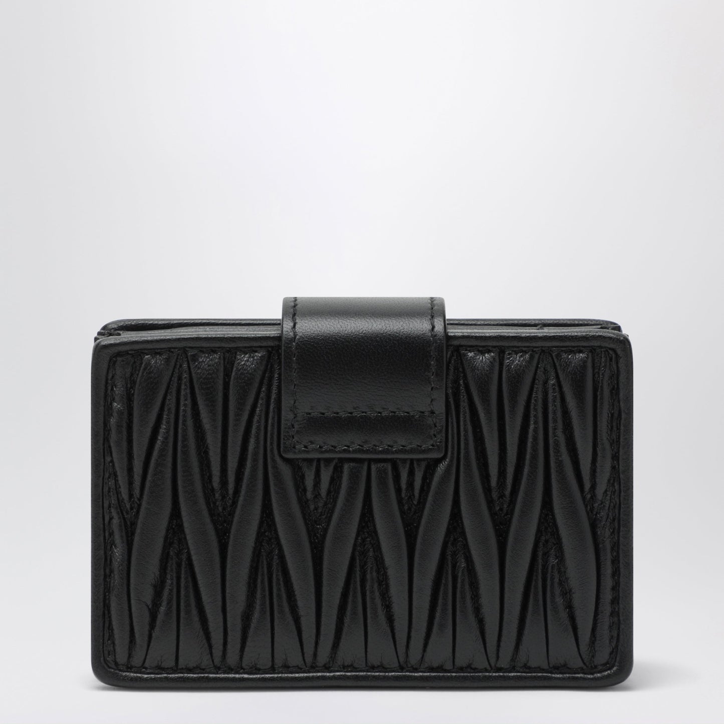 Miu Miu Black Card Holder In Matelasse Nappa Leather Women MIU MIU