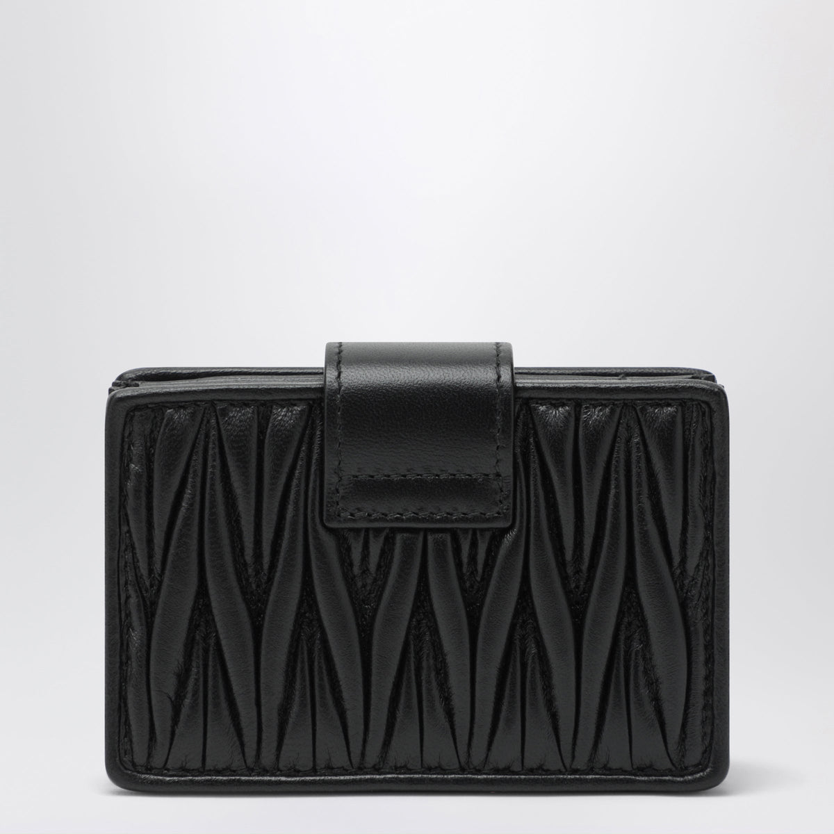 Miu Miu Black Card Holder In Matelasse Nappa Leather Women MIU MIU