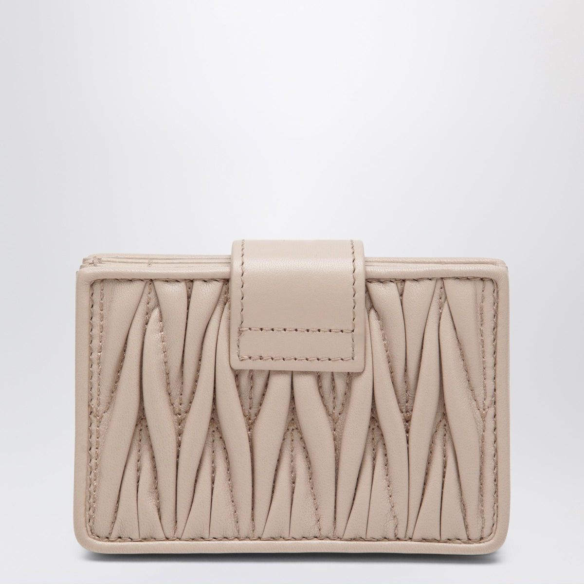 Miu Miu Matelasse Nappa Card Holder In Powder Pink Women MIU MIU