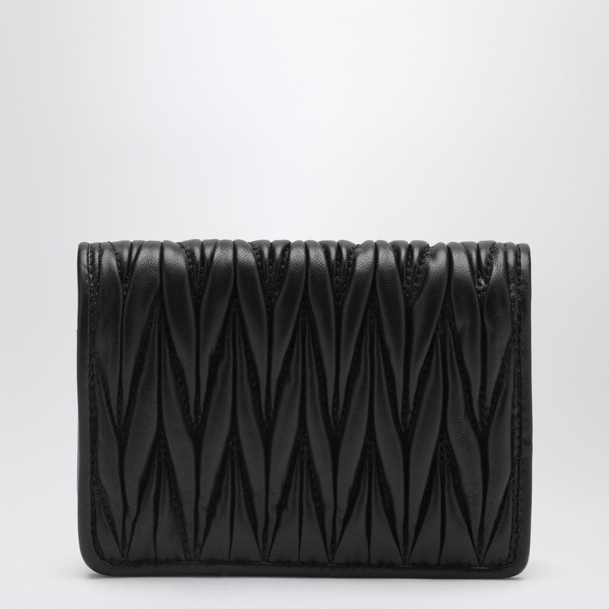 Miu Miu Compact Wallet In Black Quilted Nappa Women MIU MIU