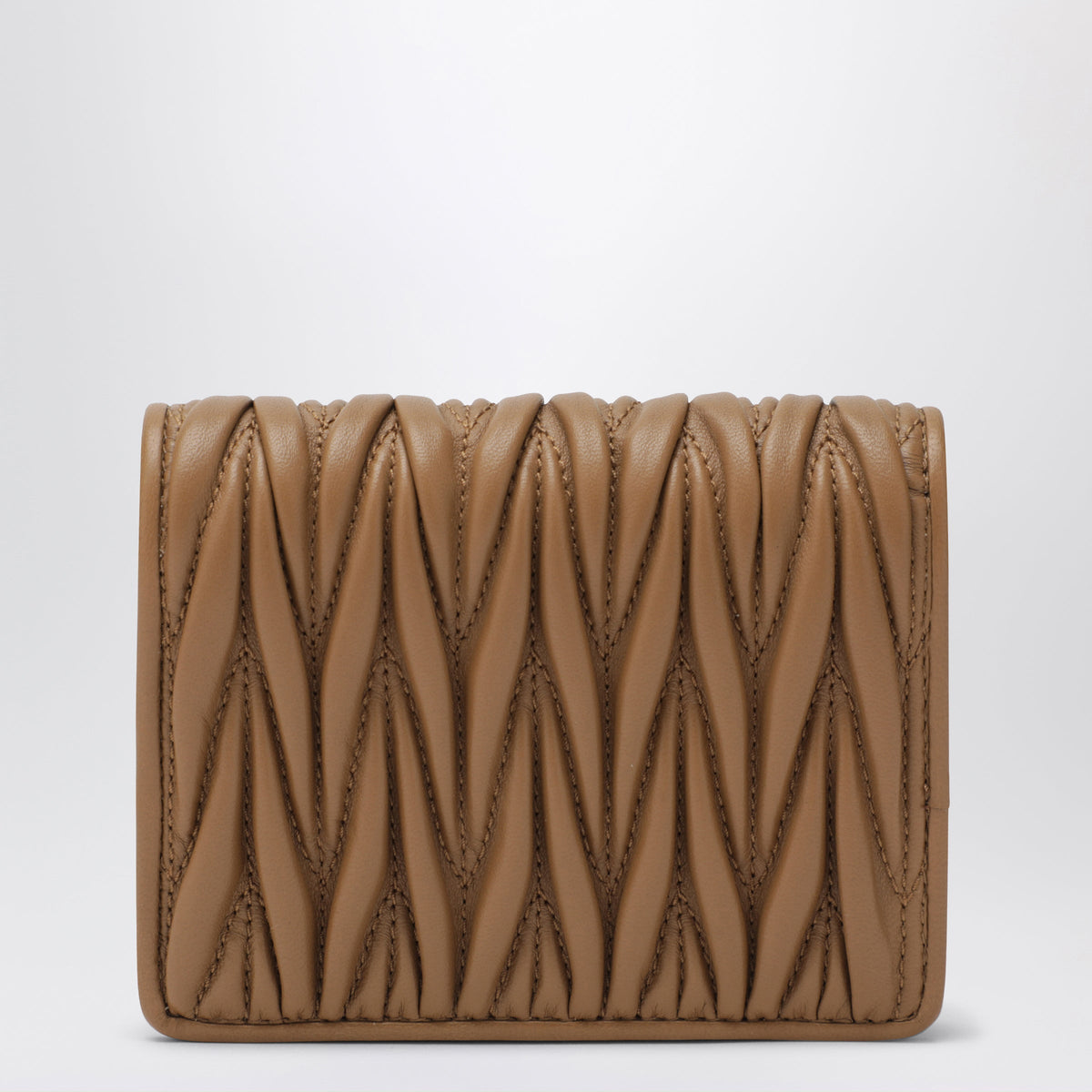 Miu Miu Caramel Wallet In Matelasse Nappa Leather Women MIU MIU