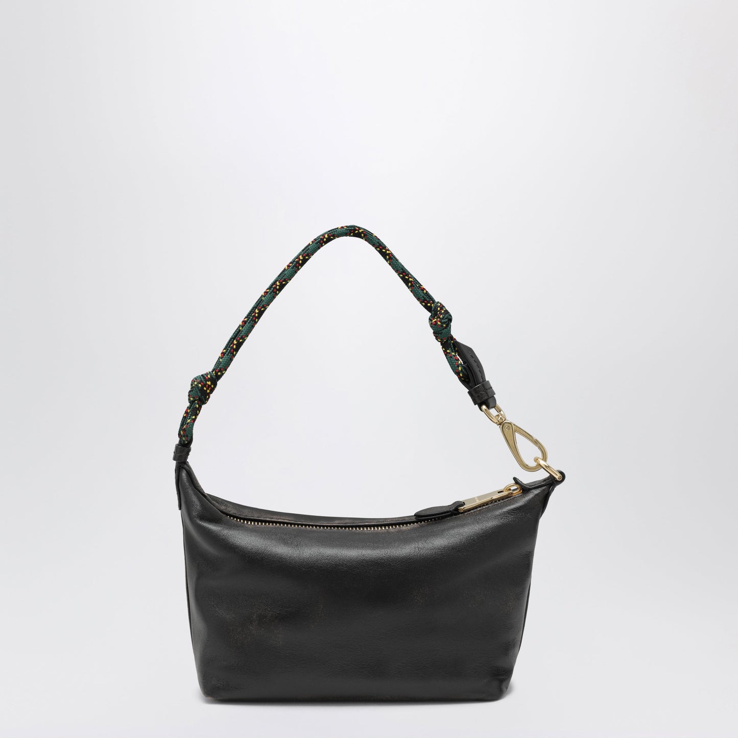 Miu Miu Aged-Effect Nappa Leather Pouch In Coffee And Green Women MIU MIU