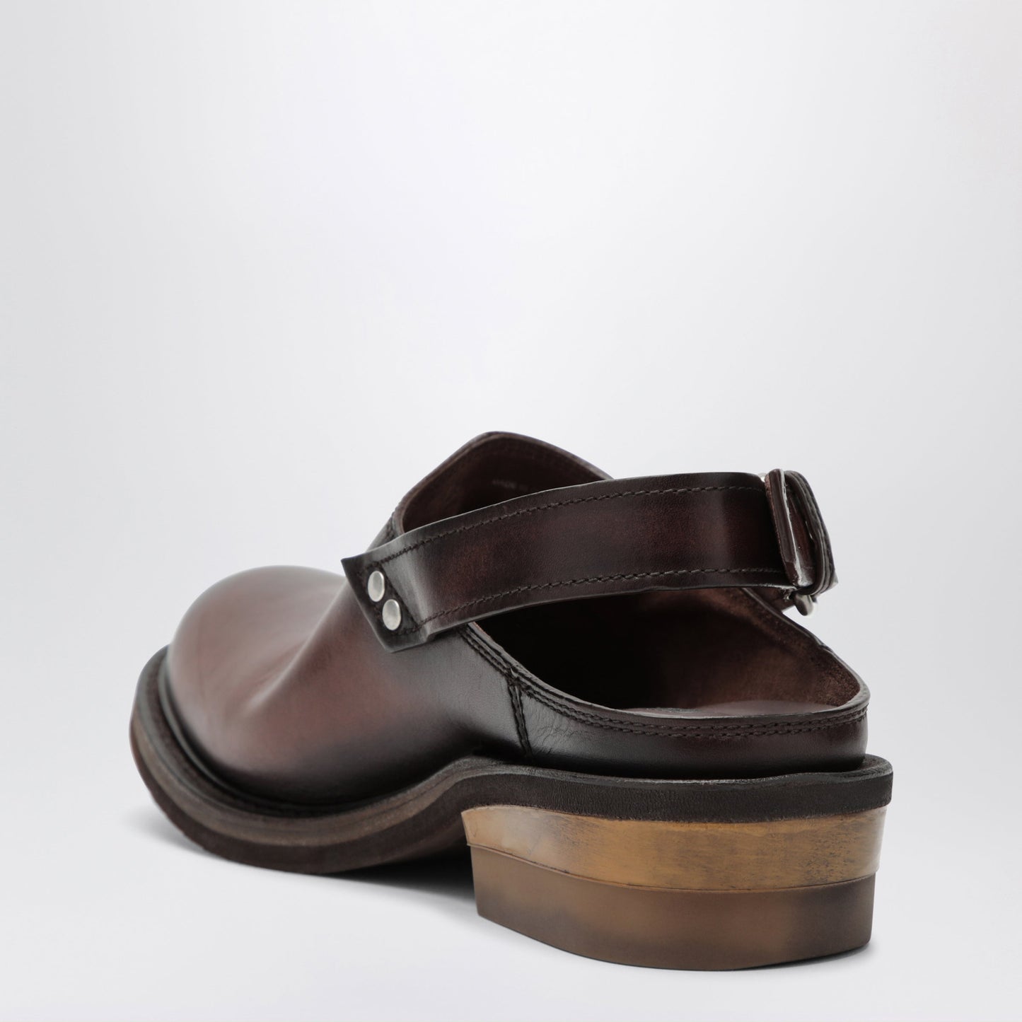 Miu Miu Foule Clogs In Coffee-Colored Leather Women MIU MIU