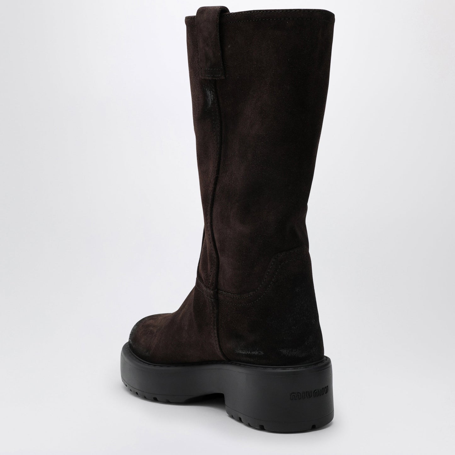 Miu Miu Dark Brown Suede Leather Boot Women MIU MIU