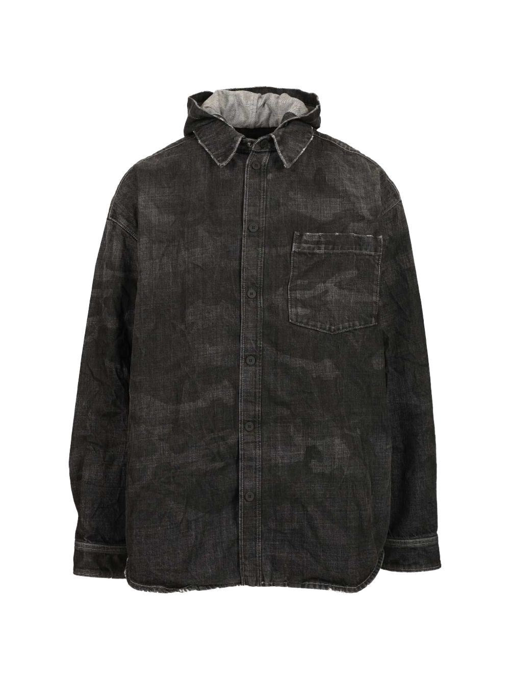 Balenciaga Men Denim Parka With Hood BALENCIAGA
