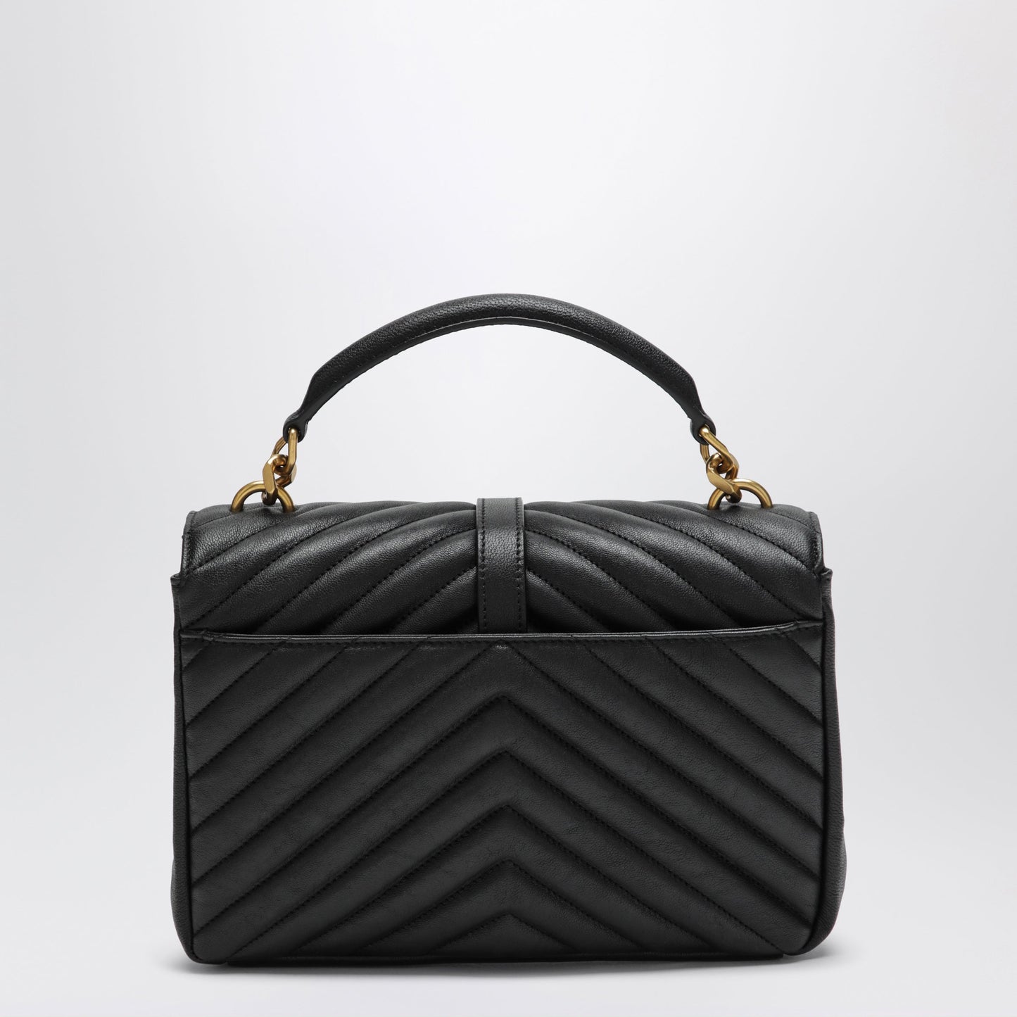 Saint Laurent Medium College Bag In Black Quilted Leather Women SAINT LAURENT